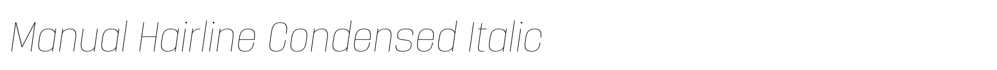 Manual Hairline Condensed Italic image